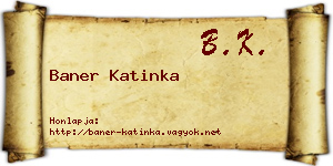 Baner Katinka névjegykártya